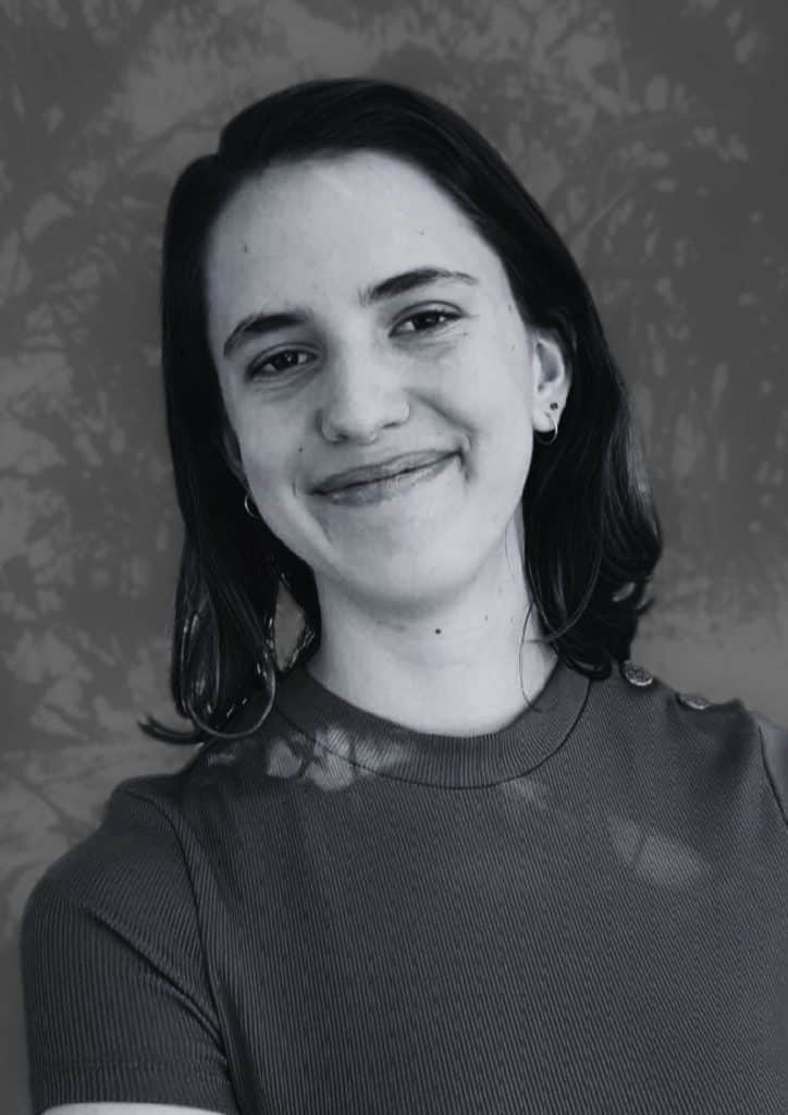 Black and white portrait photo of Bryna Glass